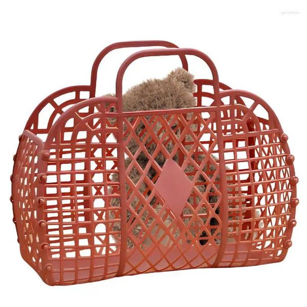 Bolsas de armazenamento Jelly Travel à prova d'água para praia Piscina Trabalho Tote Hollow Out Reutilable Gift Basket Toy