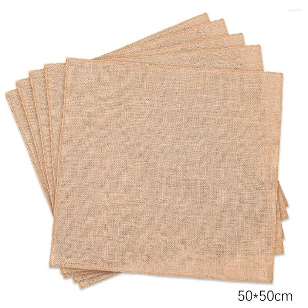 Tischservietten 6PCS Großhandel Jute wiederverwendbare Geschirrtuch Hochzeitsfeier Weihnachtsdekoration Retro Burrs