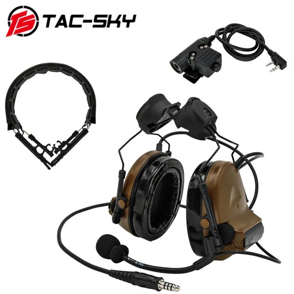 Protetor TS TACSKY COMTAC II Capacete Arco Edição Tactical Headset Tactical Ptt U94 Ptt Comtac Banda para a cabeça