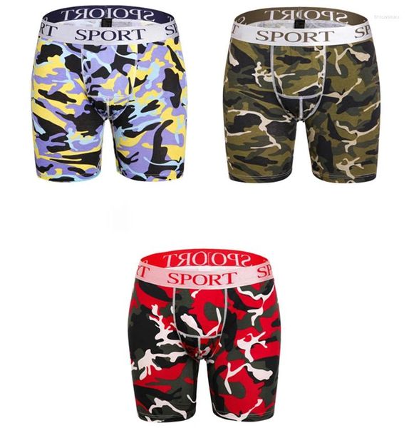 Underpants 3 Farbe Sport lang Legging Men Boxer Shorts Sexy Camouflage Cotton Running Fitness Teenager Unterwäsche