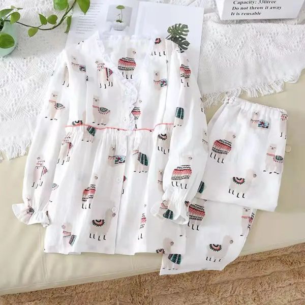 Платья fdfklak 2pcs/set с длинным рукавом корм для ночной одежды Новая материнская пижама, набор для беременности одежда для снаряжения грудью пижама грудь