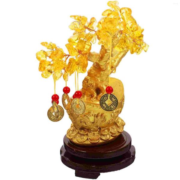 Flores decorativas clássicas de decoração de estilo chinês citrino macrocarpa home money árvore de árvore de árvore