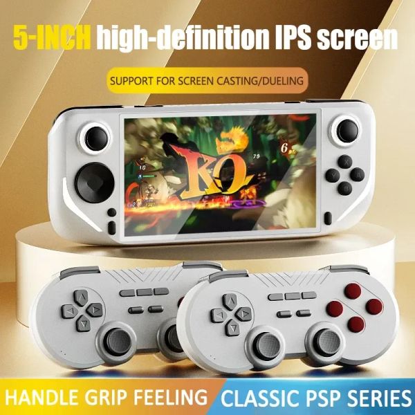 Spieler Neues Vorverkauf E6 Handheld Game Console 5inch IPS Vollbild 60 Hz High Pinselbildschirm eSports Game Console PSP Android System N64