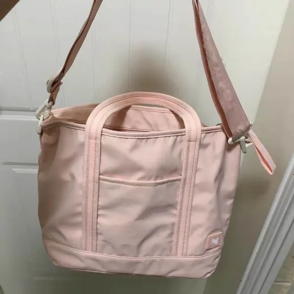 Einkaufstaschen große Kapazität Nylon Tasche Frauen Leinwand Umhängetasche Pink Crossbody für Mädchen Freizeitstoff Handtasche Schüler Buchkäufer Buch