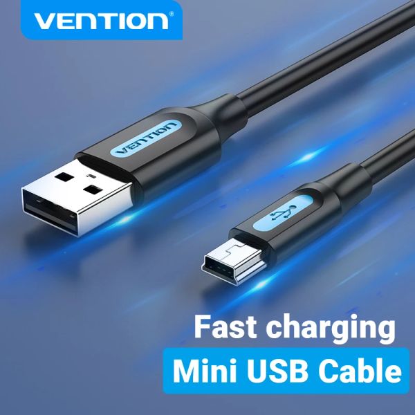 Aksesuarlar Vention mini usb kablosu mini usb - usb fast veri şarj cihazı kablosu için mp3 mp4 oynatıcı araba dvr gps dijital kamera hdd mini usb 1m 3m