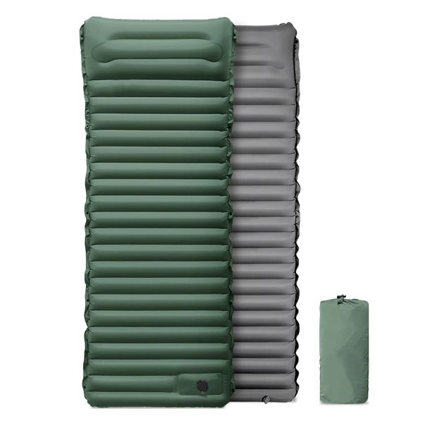 Kissen Camping -Wanderluftmatratze wachsen selbstliegbares Schlafpad mit Kissen Spleißpumpe Pumpe Outdoor Zelt Luftkissen