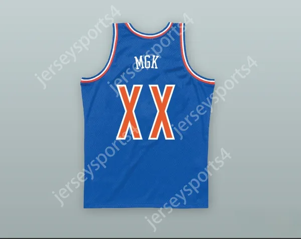 Benutzerdefinierte Namensnummer Herren Jugend/Kinder MGK xx Old School Blue Basketball Jersey Top genäht S-6xl