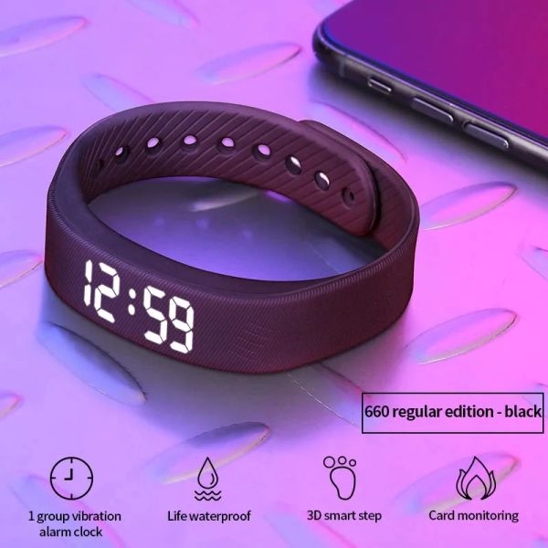 Braccialetti W5SV Smart Bracciale Vibrazione Arme Clock Monitoraggio del sonno Monitoraggio 24 ore Bracciale ricaricabile