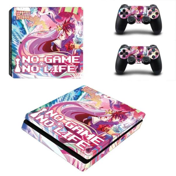 Наклейки No Game No Life PS4 Slim Sticker Speect Station 4 Наклейка на наклейку Skin Skin для PlayStation 4 PS4 Slim Console и Controller Skin Vinyl