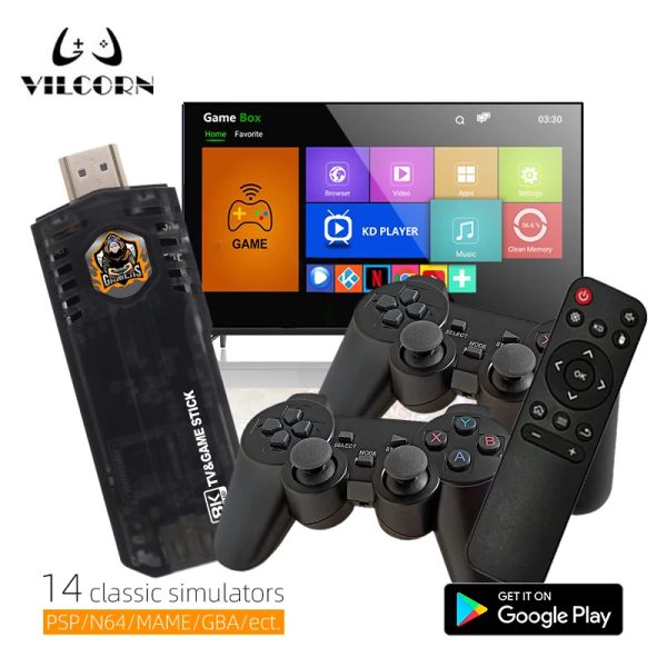 Консоли TG8 TV Game Stick 4K HDR Wi -Fi Fire TV Stick Retro Game Console 36000 Game для PS1/PSP/N64/GBA Android TV Box для Netflix YouTube