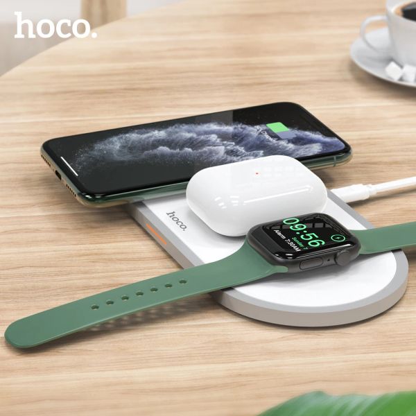 Chargers Hoco 3 In1 Беспроводное зарядное устройство для iPhone 11 Pro XS Max XR для Apple Watch 5 4 3 2 AirPods Pro Fast Charger Stand для Samsung S20