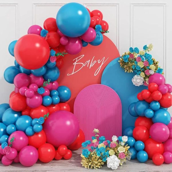 Decorazione per feste 93pcs kit arco di ghirlanda a palloncino blu rosa rosa rosa per compleanno baby shower anniversario