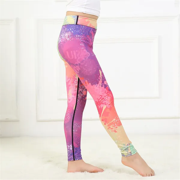 Frauenhose Leggings lässig Sport Yoga Hosen Elastizität hoher Baumwolle Bohemian Vintage Print Patchwork Elastizität Taille