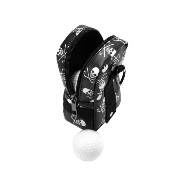 Bolsas PU Golf Ball Bag Case With Tee Position Compras de treinamento ao ar livre com zíper.