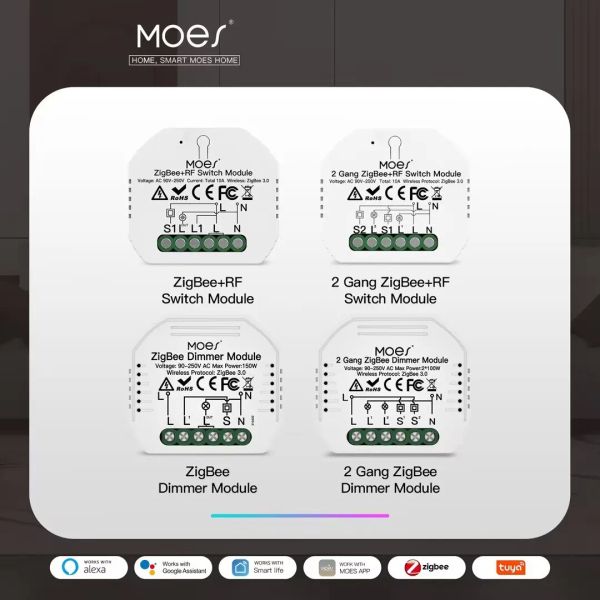 Kontrol moes akıllı wifi anahtar modülü dimmer perde anahtarı akıllı yaşam uygulaması uzaktan kumanda alexa google ev ses kontrolü