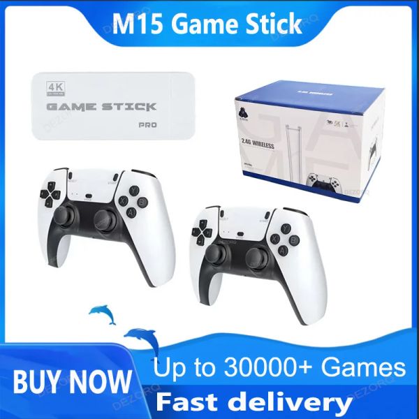 Console M15 Game Stick Retro Game Console 64G 20000 Classic Games Wireless GamePads 20+ Simulatori Video videogiochi per Kid