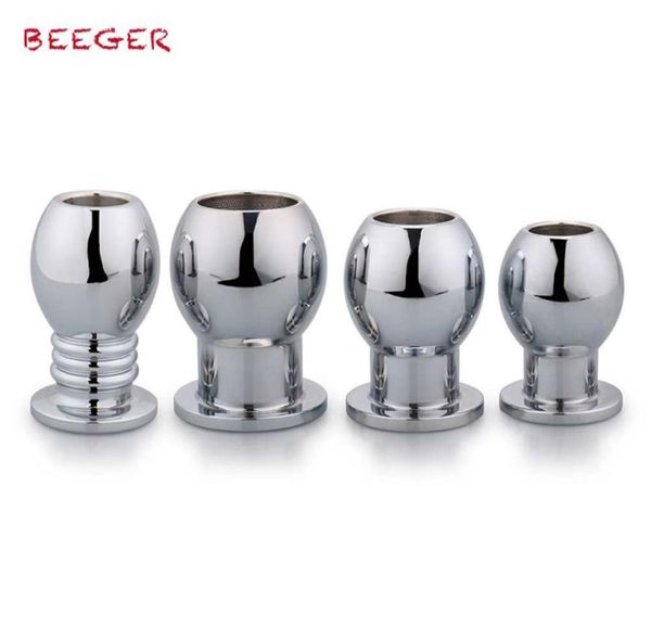 Beeger Anal Beads Enema Hohlkasten -Stecker Peep Vaginalanus hohl Aluminium Analstecker Analstex Spielzeug für Männer Frauen Y1907164199599