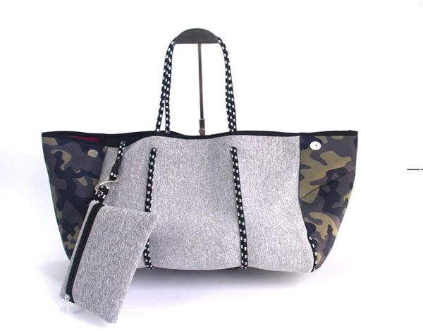 Bolsa de praia de neoprene com estampa de leopardo com sacos de mão 32 estilos pacote de fraldas pacote de acampamento ao ar livre Totes marítimos OWD94249361996