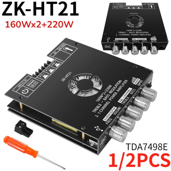 Verstärker ZKHT21 Digital Power Amplifier Board Modul Bluetooth Compatible 5.0 160WX2+220W TDA7498E Stereo -Subwoofer -Verstärkerverstärker