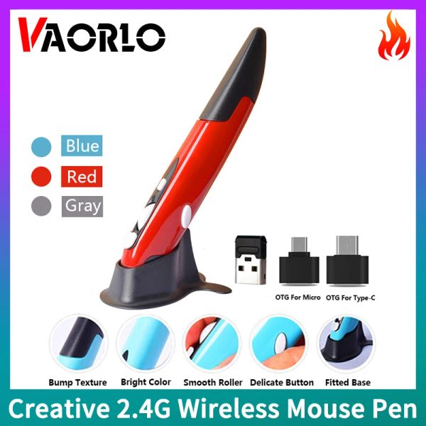 Camundongos Vaorlo 2.4g Wireless Mouse Pen Personalidade