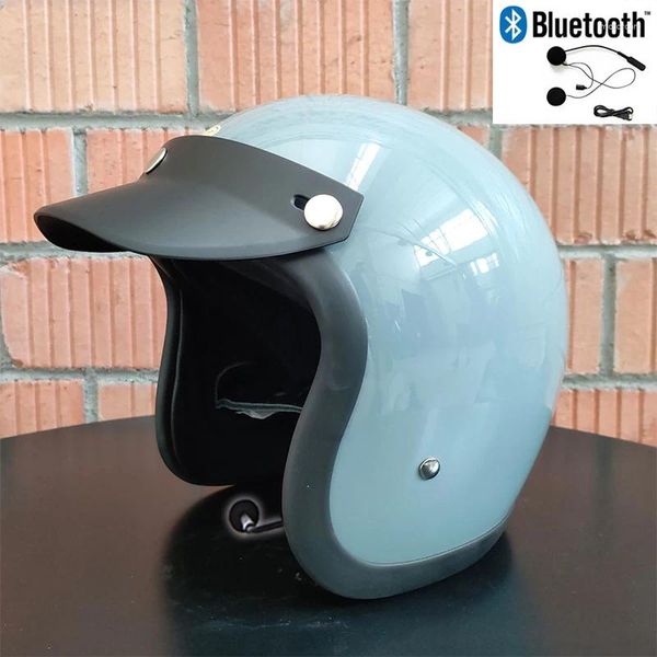 Мотоциклетные шлемы винтажный японский стиль скутер шлем Four Seasons Fiber Glass Bluetooth Open Facecocascos retro Moto