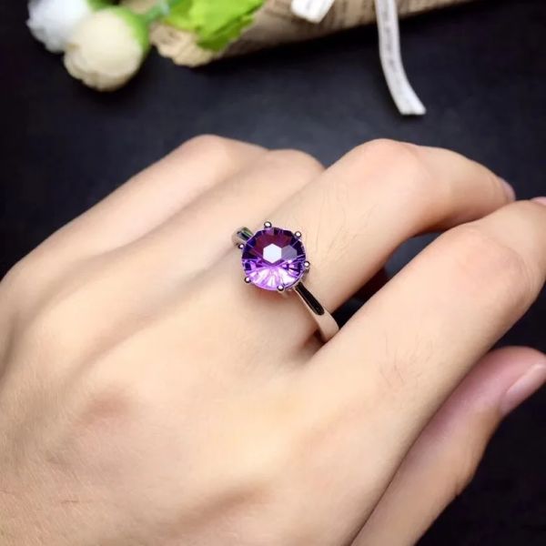 Ringe einfach und exquisit 925 Silber Amethyst Ring, Sonderpreis, um Aufmerksamkeit zu erregen