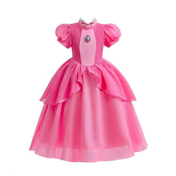 Vestido de cosplay de anime de desenho animado infantil Vestidos de manga de falha de puff de festas de festas de festas de pó de pêssego de pêssego de pêssego Z7845