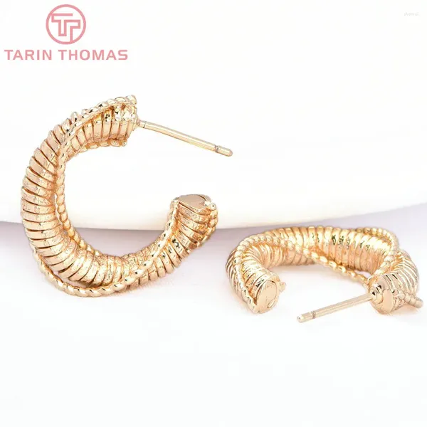 Brincos de pântano (7743) 2pcs 20mm 24k Color Gold Color Brass Semicírculo Gancho de Brincho