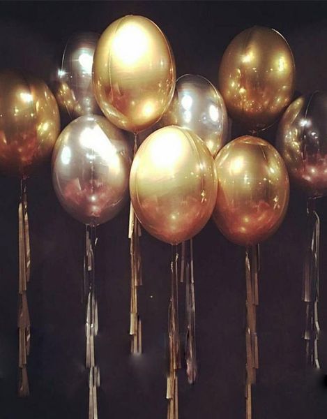 1pc 22 polegadas de ouro prata 4d balões de folha de folha de casamento festas de aniversário decoração de hélio de baloons infláveis Globos Balloon Toys4941732