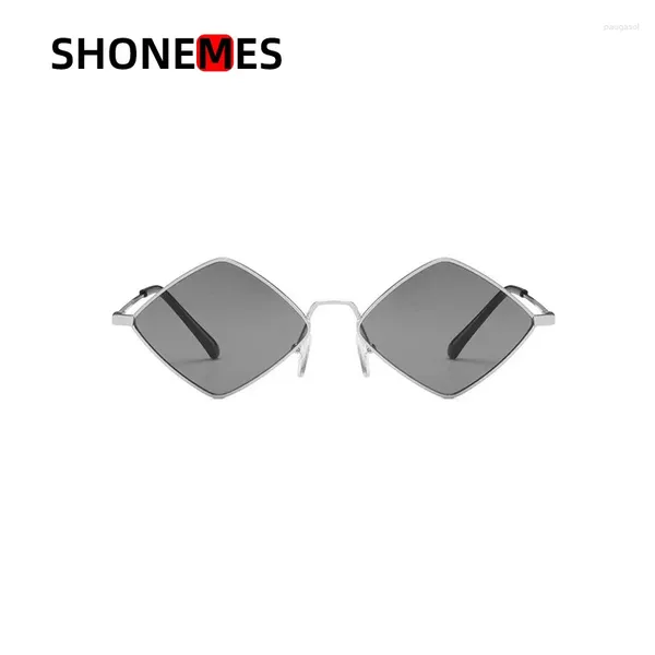 Occhiali da sole Shonemes Rhombus Vintage Punk Shades Frame di metallo Overti di protezione UV per donne uomini per donne uomini