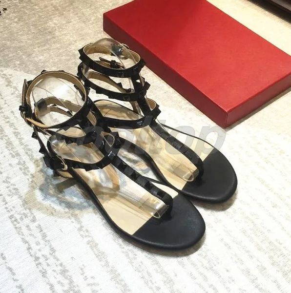 Tasarımcı Marka Flip Flops Sandalet Sandaletler Düz Plaj Kadınlar Altın Mat Gerçek Deri Sandal Üç Kemer Siyah Beyaz Çıplak Siyah Seksi Terlik