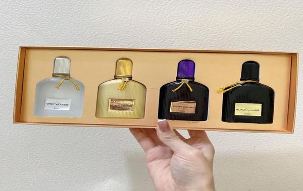 Der neueste 4pcs 30ml Parfüm Set Schwarzer Samtgrau Vetiver 4 in 1 Parfum -Anzüge Modernes Sammlung Kit Schnelle Lieferung 8939793