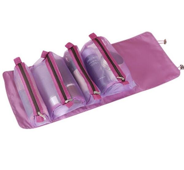 sacchetti per trucco di grande capacità borse cosmetiche di tulle pieghevole per donne sacchetti da bagno per donne