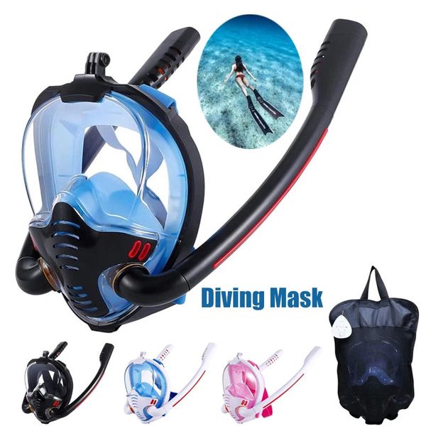 JSJM Schnorchelmaske Erwachsener Unterwasser -Anti -Nebel Vollgesichtstauchmaske Schnorchel Tauchbrille Schwimmschnorcheln Diving Ausrüstung 240409