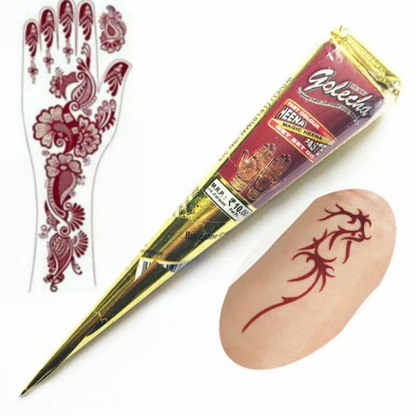 ABKS CASTE ASTER ARTE INDIAN HENNA TATOO DO CORPO TATO TEMPORÁRIO HENNA MEHANDI TINTA 3 CORES TATTURAÇÃO TAPTOLO