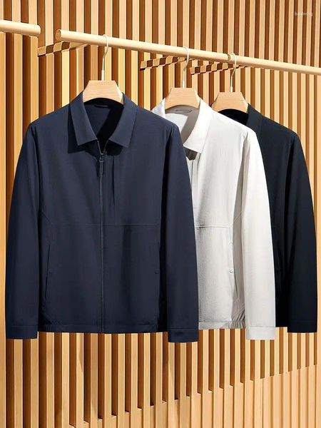 Jackets masculinos JSBD Anti-Riuste Technology Memory Fabric Jacquard Liner Spring e Autumn Business Lapeel Jacket