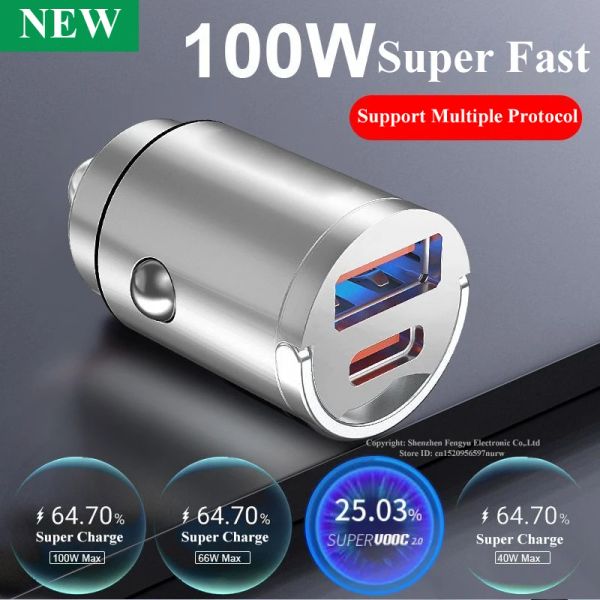 Boormachine USB C Car Charger Mini Metal Super Fast Carging Adapter Type C для iPhone 14 13 12 Pro Max 11 8 плюс iPad Huawei Xiaomi Samsung