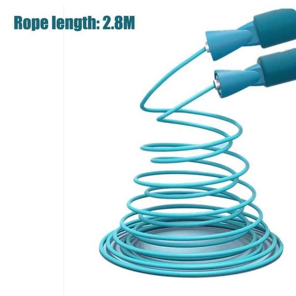 Jump Ropes Ski Rope Fitness Fitness Bruciatura Bruciola Lunghezza 2,8 m Manico anti -Slip Groviglia per adulti e bambini Y240423