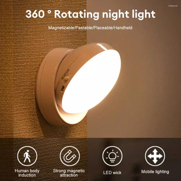 Lâmpada de parede 360 ​​° Sensor de movimento girado LED lâmpadas de luz Night