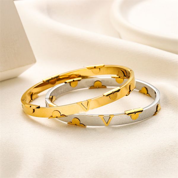 Designer Gold Armband für Frauen Luxusmarke Geschenke Manschettenarmband 18K Gold Romantic Girl Spring Schmuck Schmuck Edelstahl Armband Luxusschmuck Großhandel Großhandel