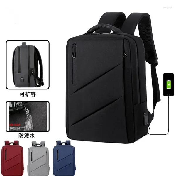 Backpack Men Laptop Back Pack College Student School Business espandibile BASS BAG di grande capacità per lavoro in ufficio