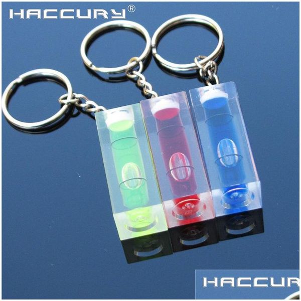 Уровень измерения инструментов 20 шт./Лот Haccury Key Chain Небольшой пузырь Spirit Акриловый квадратный размер прибора 15x15x36 мм доставка Dhiuw