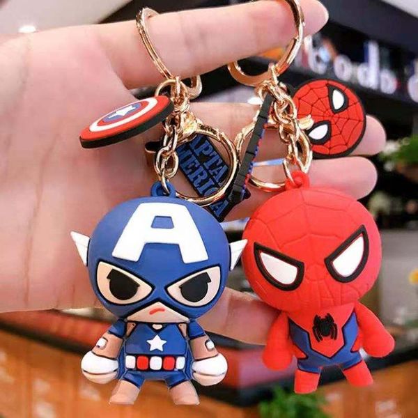 Hot Salking PVC Cartoon Keychain Hero Bag Key Pingnder Small Gift Rubber Kichain