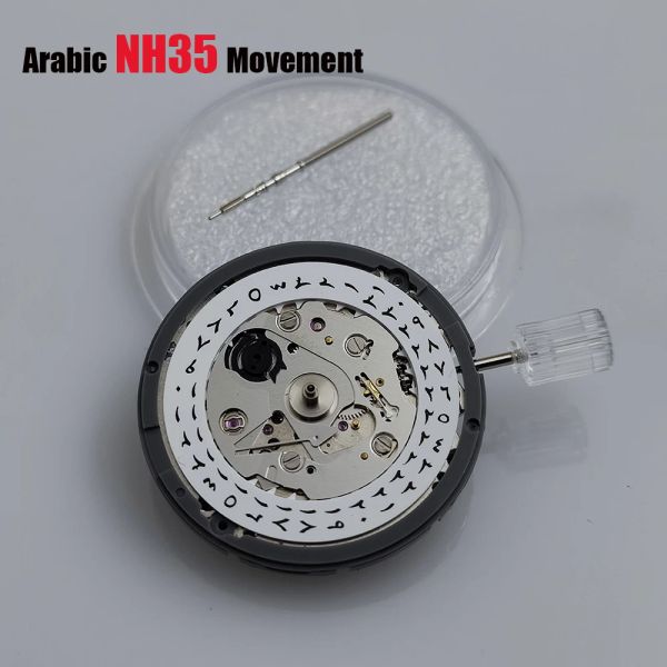 Uhren Neuankömmlinge Automatische mechanische arabische arabische NH35 Japan Bewegung 3H -Kalender Mod Ersetzen Sie Uhr Zubehör Ersetzen