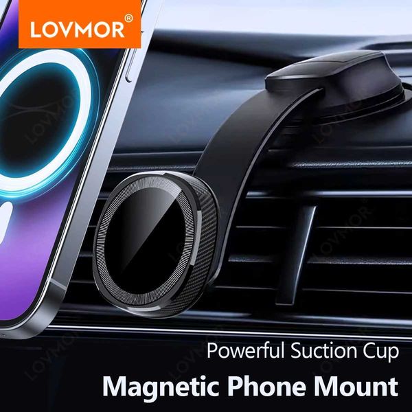 Mobiltelefone Halterungen Starker Saugnäpft Cup Magnetic Phone Mount für Auto Windschutzscheibe Armaturenbrett Freisprechanbieter Montierungen Telefonhalter Autohaltermontage Magsafe Y240423