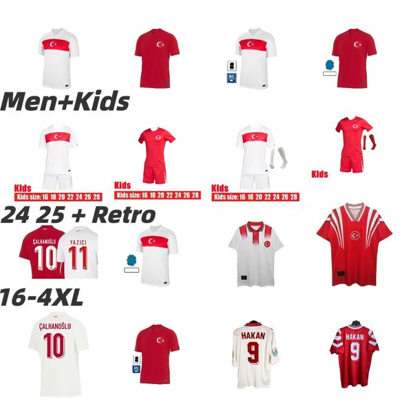 2024 2025 Turkey Club Set completo Maglie da calcio Kabak Turquia National 24 25 1996 Red Team Burak Kenan Karaman Hakan Calhanoglu Zeki Celik Sukur Ozan Shirt da calcio