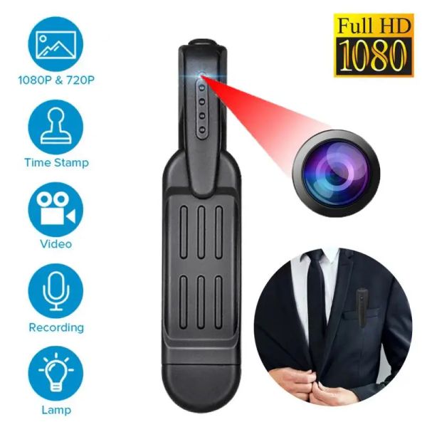 Lens Full HD 1080p T189 Mini Câmera Vestível Cam Came Pen Digital Sport Sport DV Micro Câmerada Vídeo Recorder Suporte Card Hidden