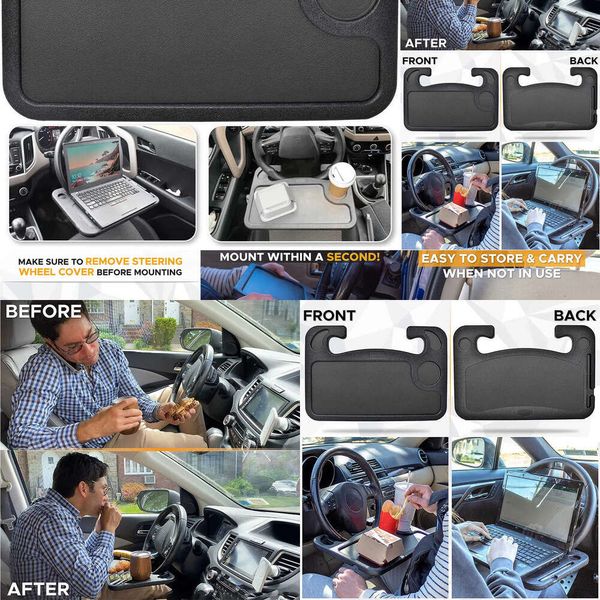 Nuovo volante Charger Auto portatile per auto per computer portatili per computer monte motivano caffettiere bordo vassoio per tavolo da pranzo Accessori