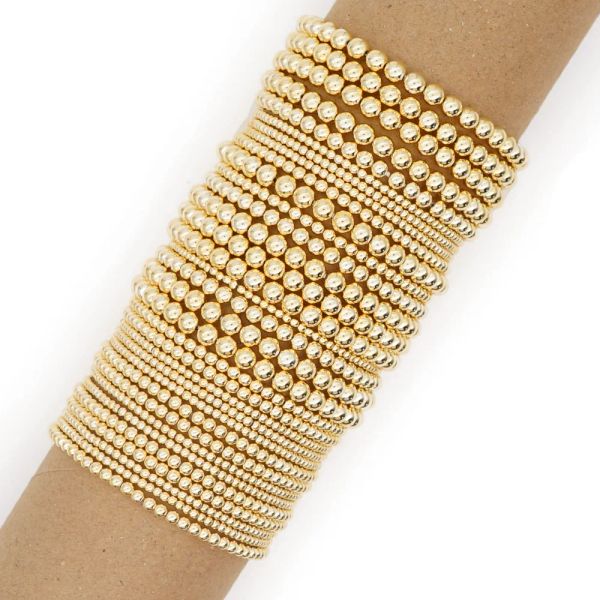 Strands Go2boho Altın Kaplama Boncuk Bilezik Bayanlar Kadın Moda Mücevher Modası Modaya Düzenli Pulsera Elastik Mücevherat Setleri Onun İçin Hediye