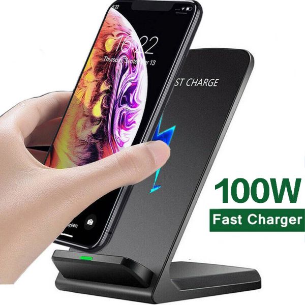 Caricabatterie 100W Fast Wireless Caricatore per Samsung S23 S22 S21 Stand di ricarica rapida per iPhone 14 13 12 11 Pro Max XS XR X 8 Plus Xiaomi 11